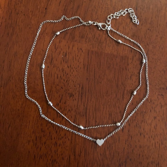 Silver double layer necklace π - Picture 3 of 3